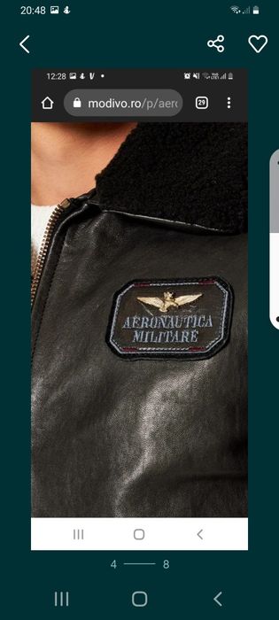 Geacă din piele naturala,  marca Aeronautica Militare, mărimea M