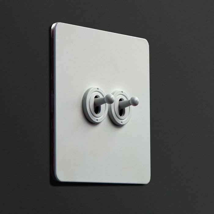 Intrerupator metalic Matte White,2Gang 2Way, Alb Mat, doza cadou