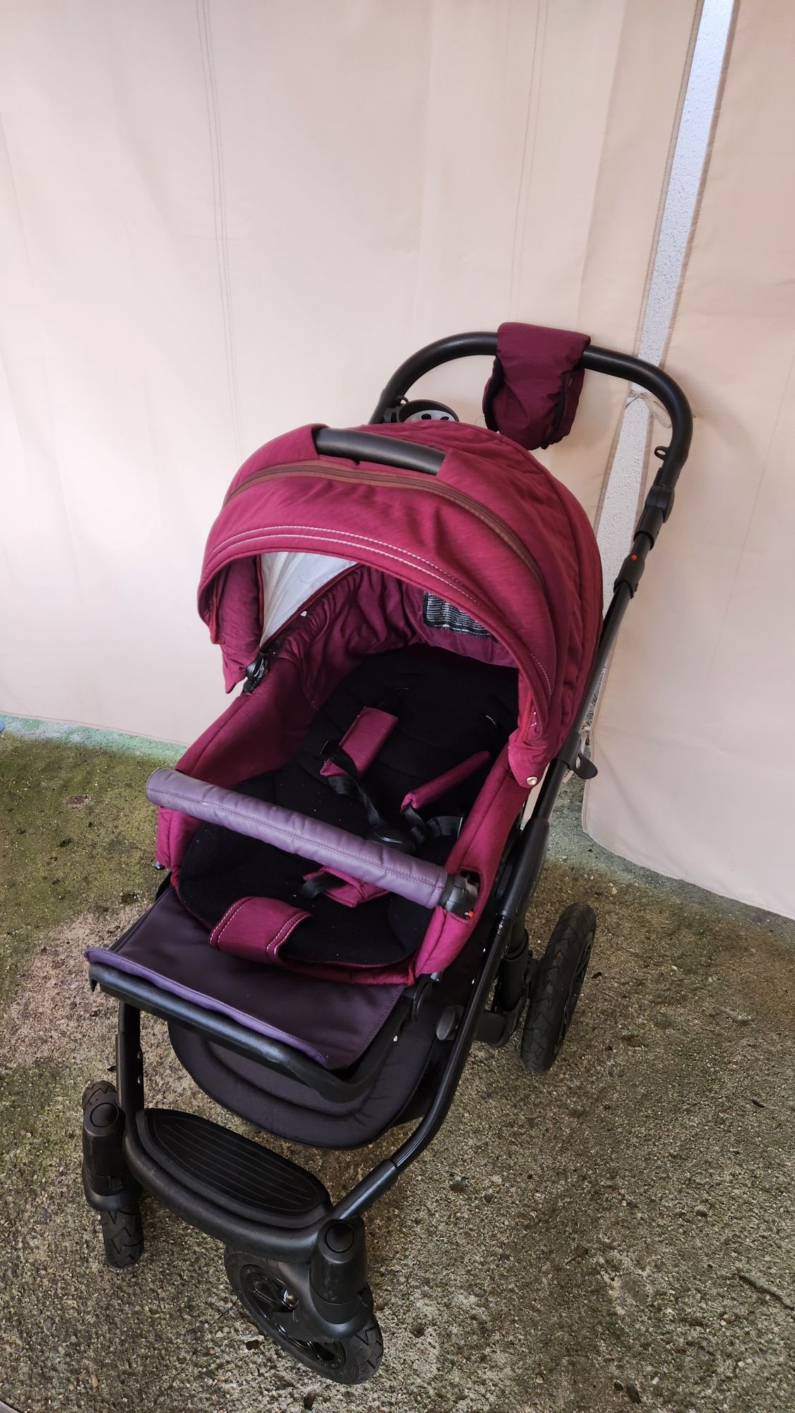 Carucior 3 in 1 Adamex Barletta, Burgundy Red