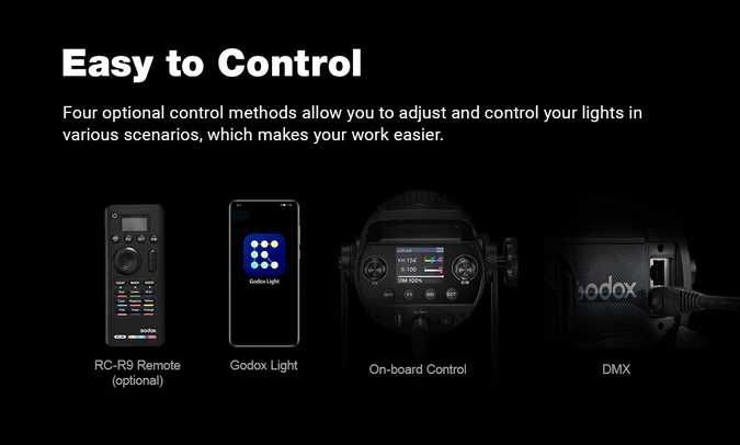 Lampa LED GODOX SZ150R RGB Bi-color Zoom 150W Lumină studio 2800–6500K