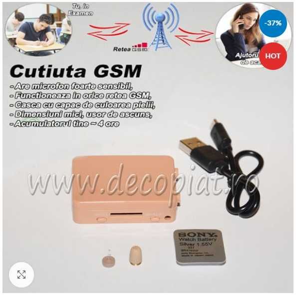 Cutiuta GSM + Camera copiat Nebruiabile BAC 2024 cel mai sigur sistem