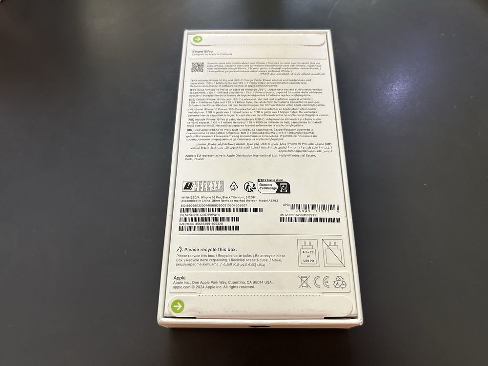 Продавам Apple iPhone 16 Pro 512GB-НОВ