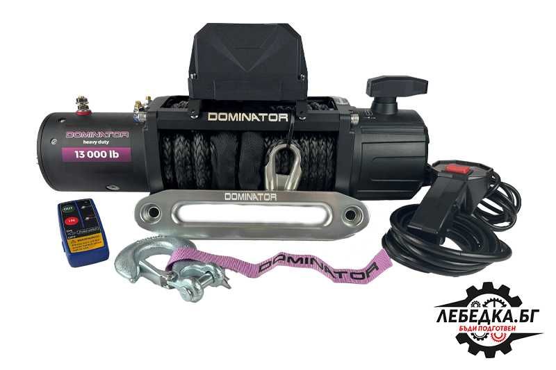 Електрическа лебедка синтетичо въже DOMINATOR 13000HD 24V за джип