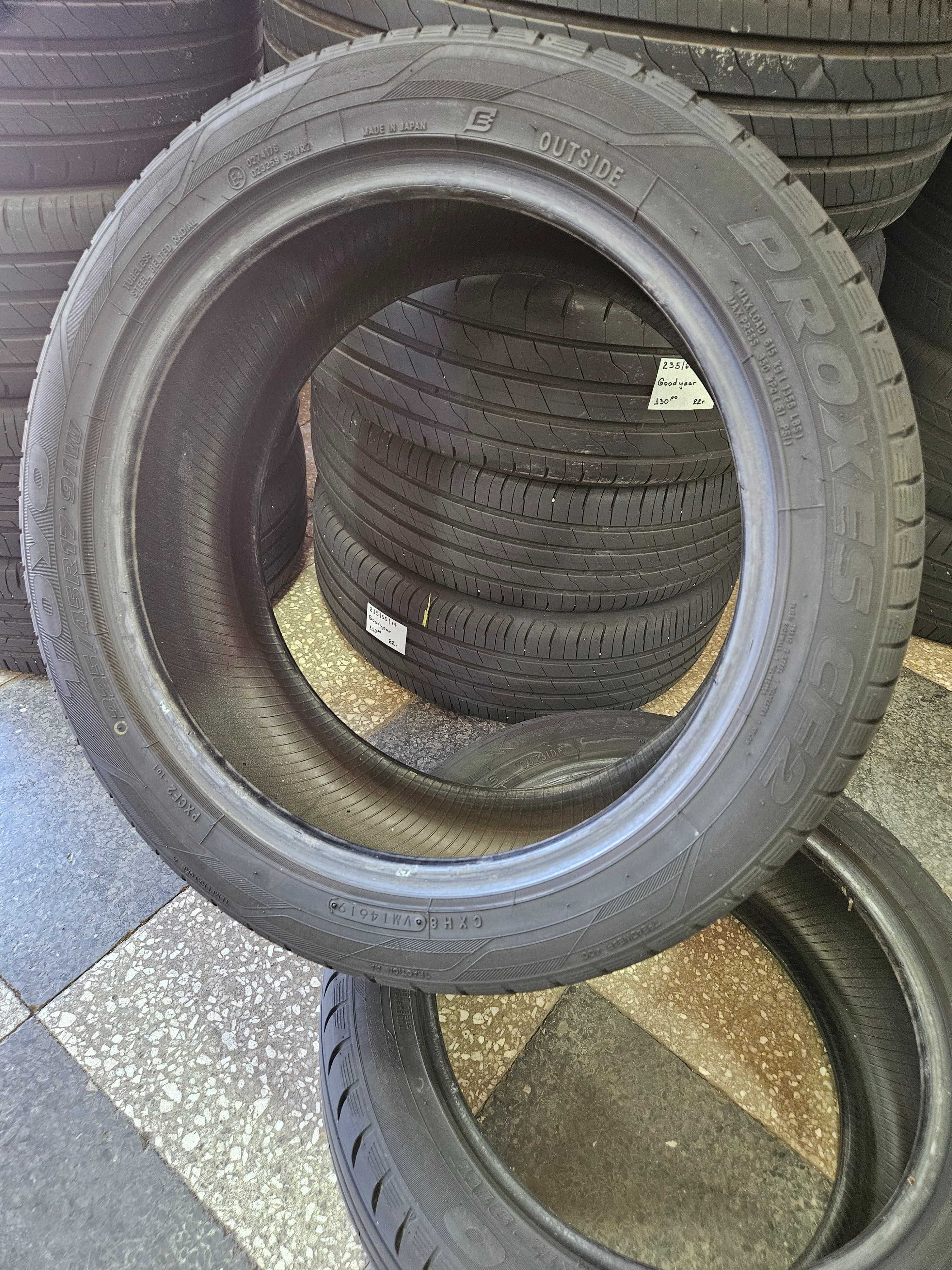 2бр 225/45/17 TOYO 7мм грайфер дот:19г безплатен монтаж