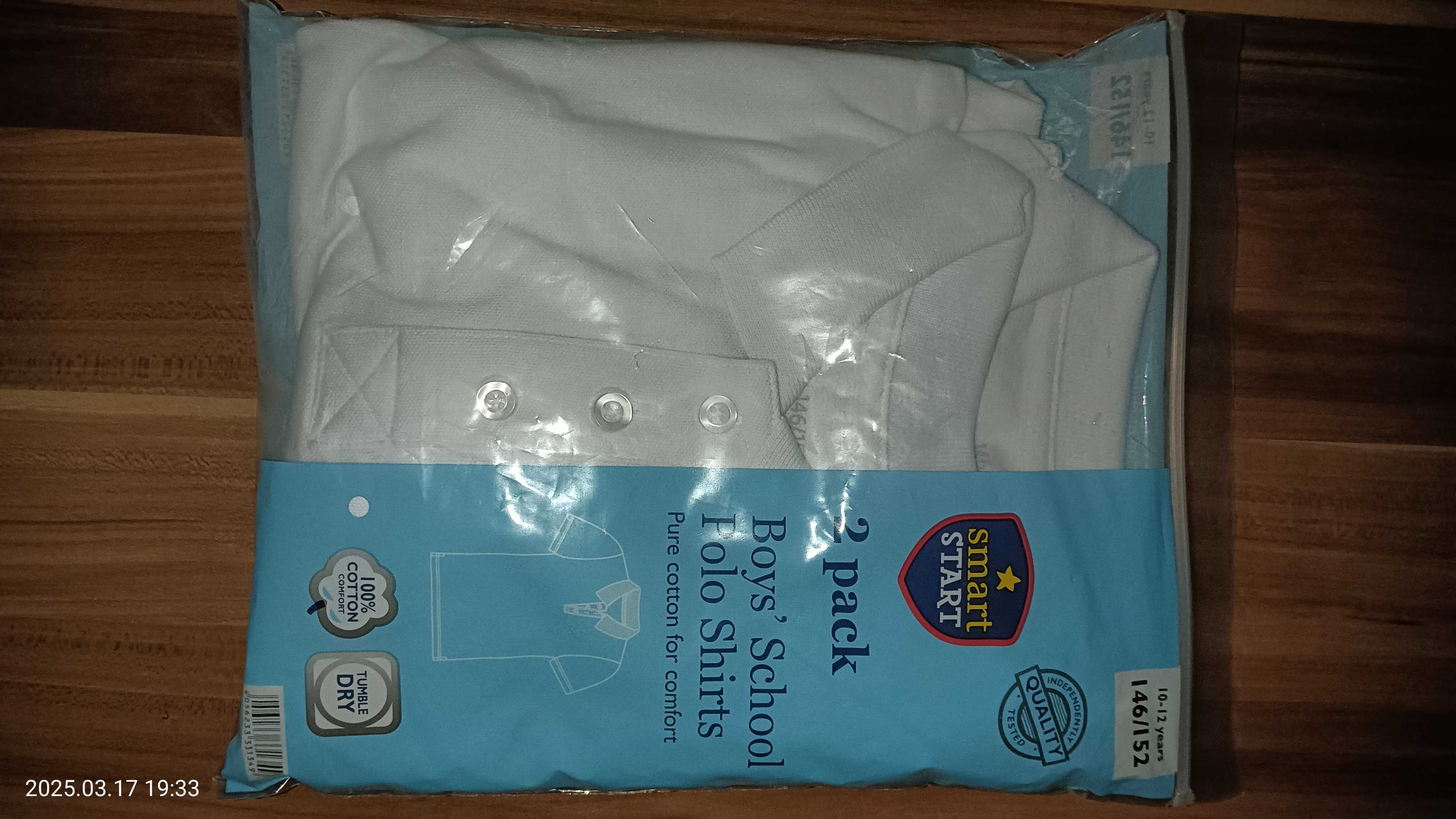 Tricou polo școală alb