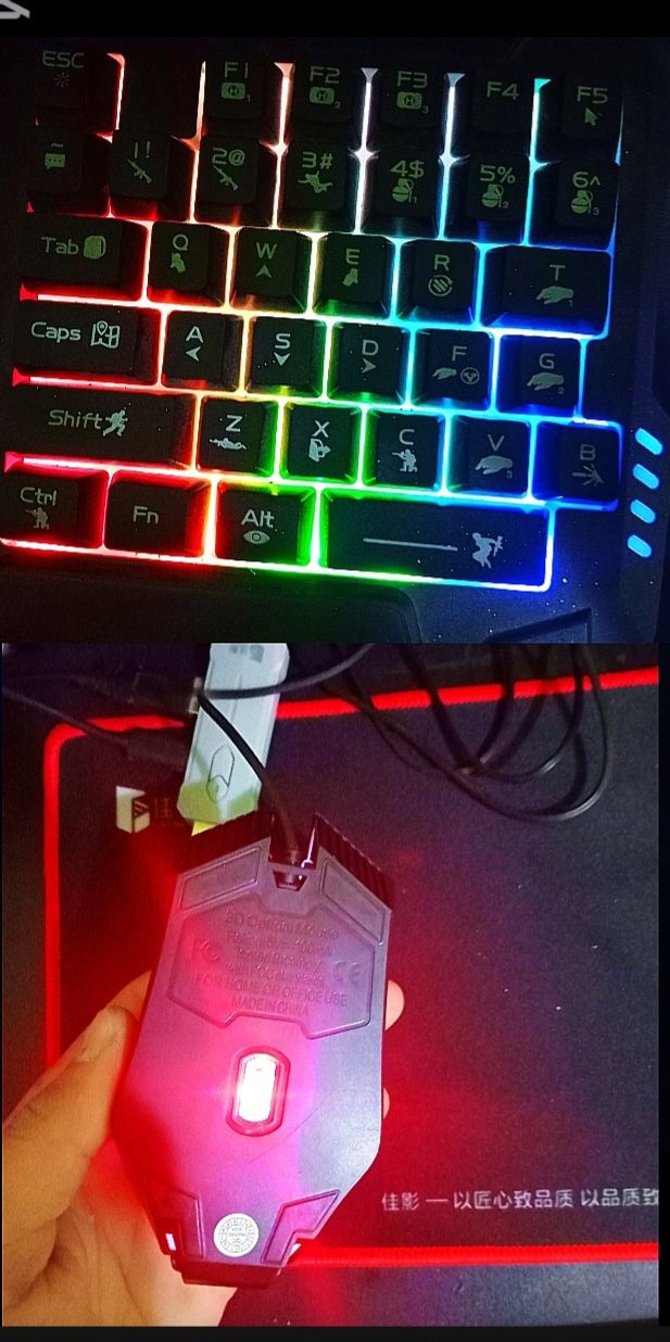 Kit Gaming pentru Telefon – Tastatură RGB + Mouse + Adaptor