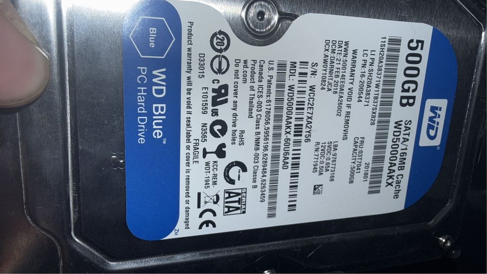Продам жесткий диск 500GB