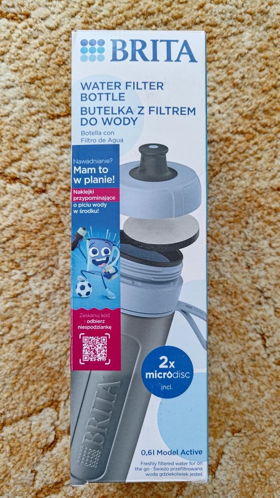 BRITA Fill&Go Active 600 мл филтърна бутилка за вода нова