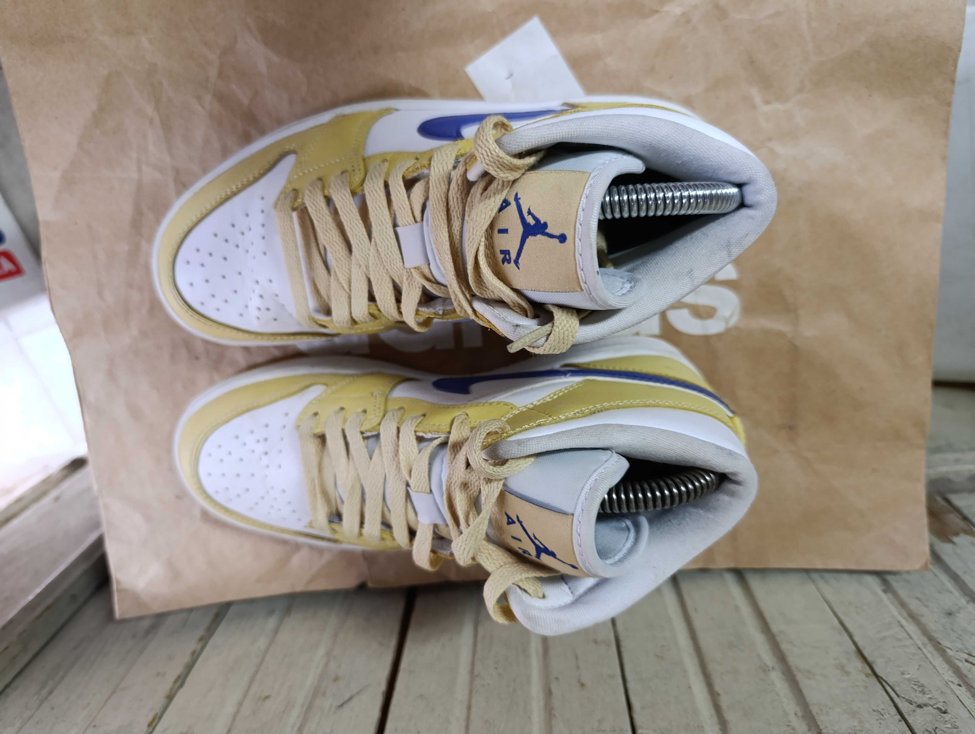 Jordan 1 Mid Lemon Wash Lapis''оригинални маратонки 37.5 номер