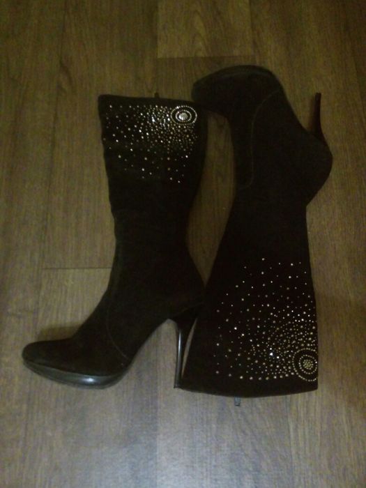 Сапоги женские замшевые