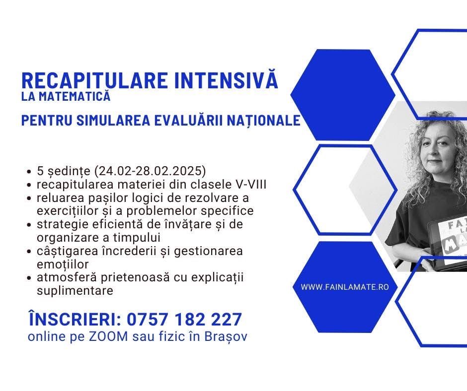Meditatii matematica pregatire Brasov 5-8 Evaluare Nation FAIN LA MATE