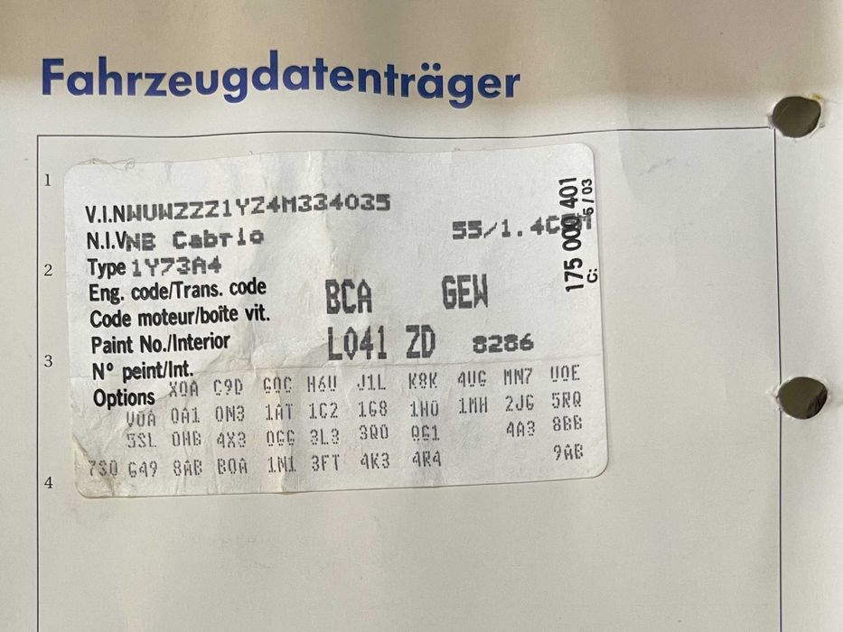 VW New Beetle Cabrio 2004 • 1.4 Benzină • ITP 10/2026