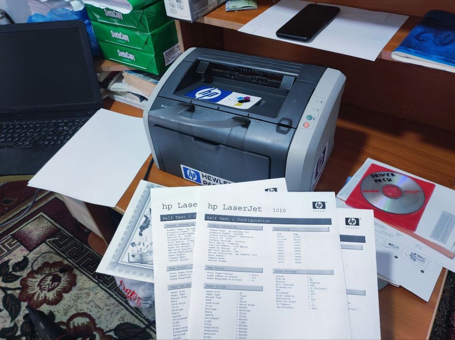 HP tezkor printer, zaprafka polni,Hama yeri Ishlaydi karopka dakument