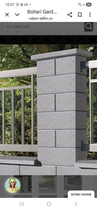 Vand boltari de gard Rivago gri antracit 20×20 cm