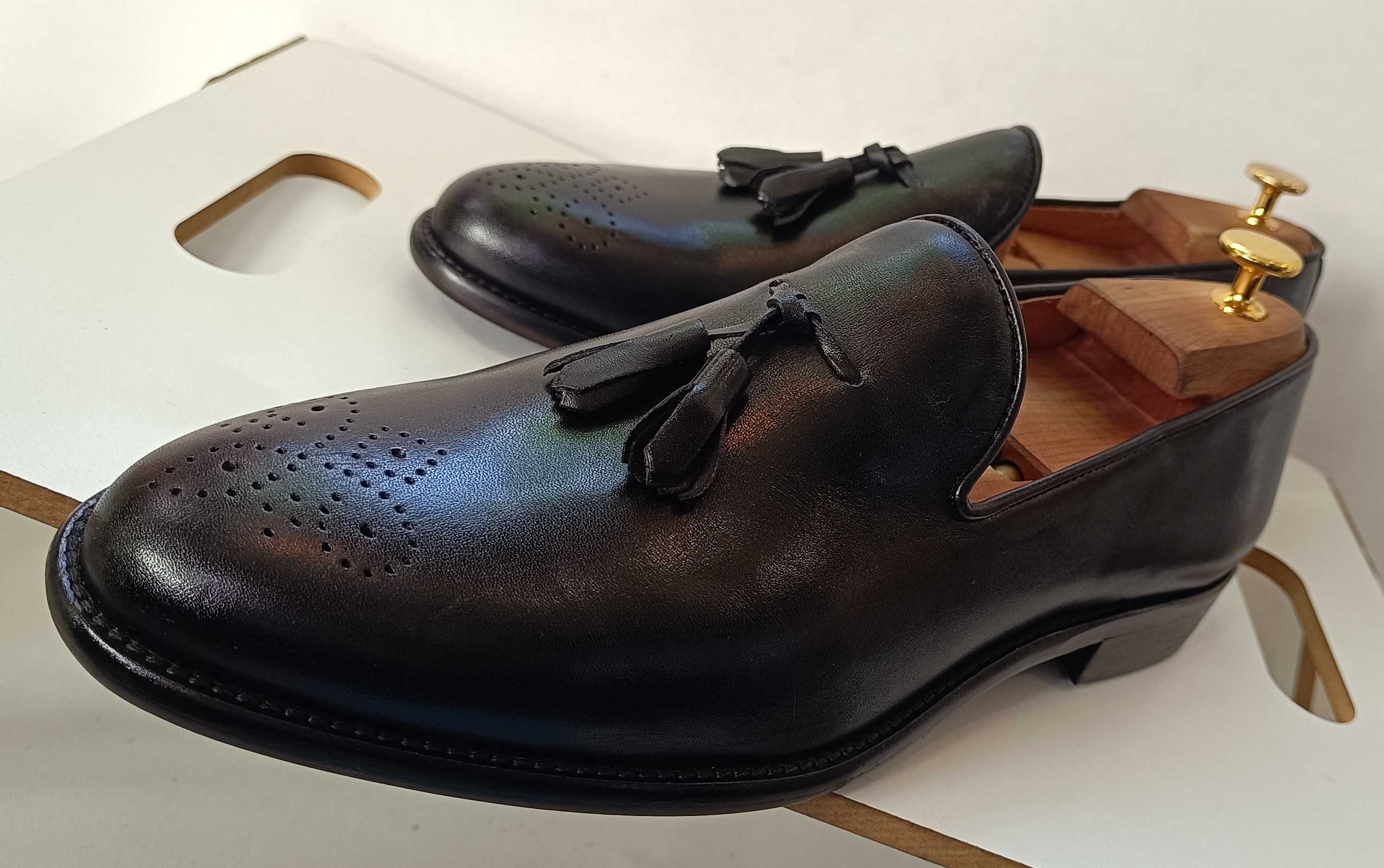 Pantofi loafer 44 tassel de lux VERSACE 1969 NOI piele naturala moale