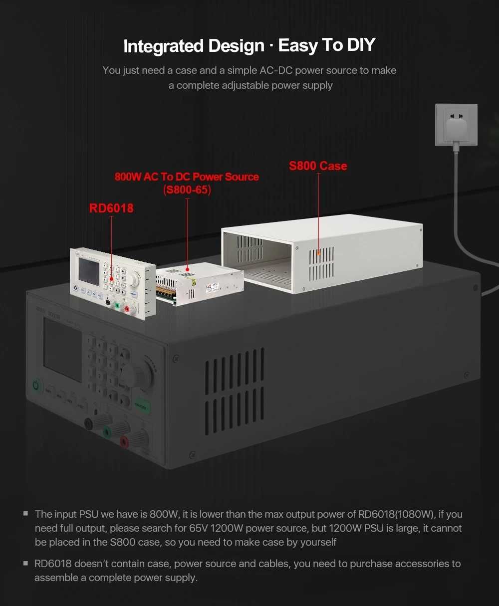 Riden RD6018W 60V 18A 1080W sursa de laborator WI-Fi