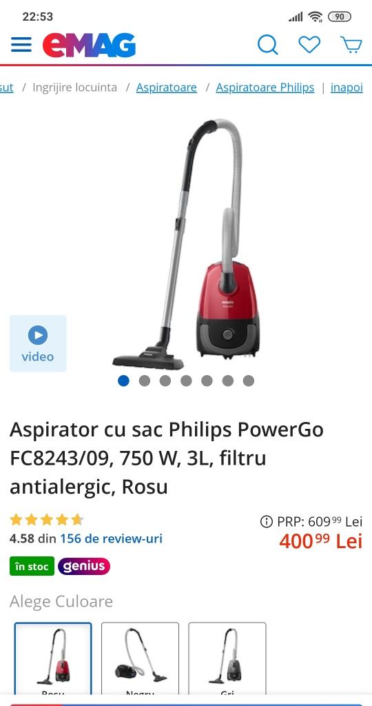 Doua aspiratoare marca Philips si Electrolux