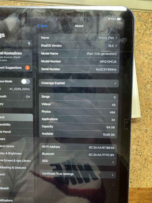 *Гаранция *Apple Ipad 10th Gen 64GB Wi-Fi