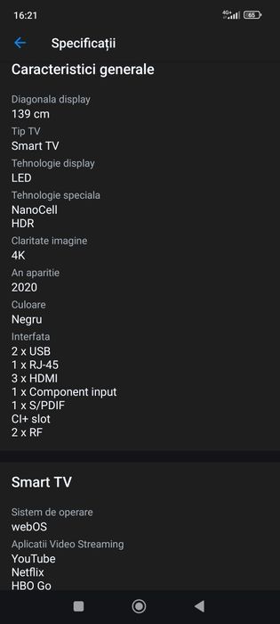 Televizor LG 55NANO793NE, 139 cm, Smart, 4K Ultra HD, LED