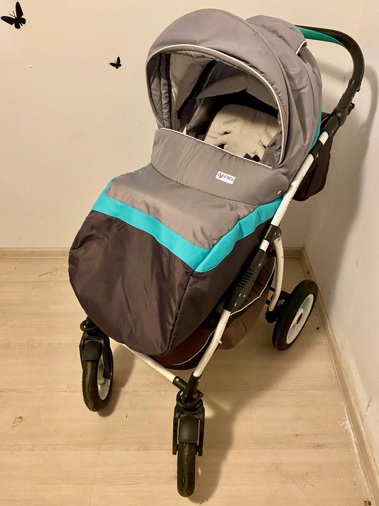 Carucior 3 in 1 Optima Grey-Turqoise