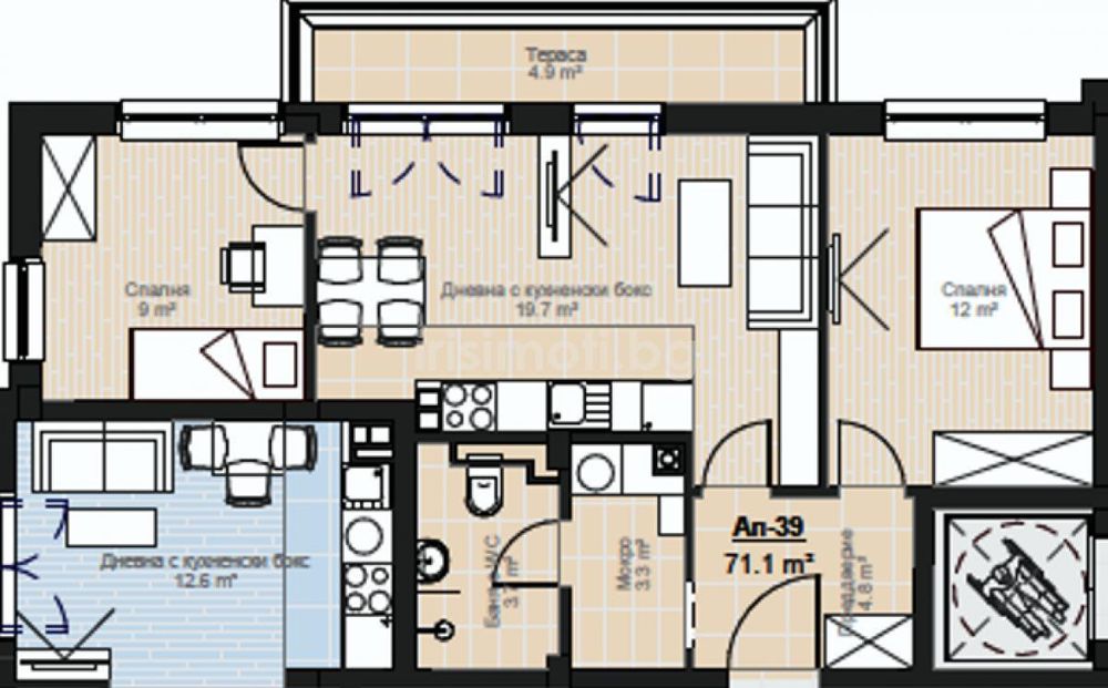 Продава се Тристаен апартамент в София, Малинова долина - 81 кв.м за 1796 €/кв.м - Снимка #11