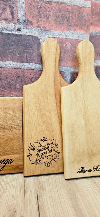 Коледни, ловни и рибарски дъски от бук с гравюра – 20 лв