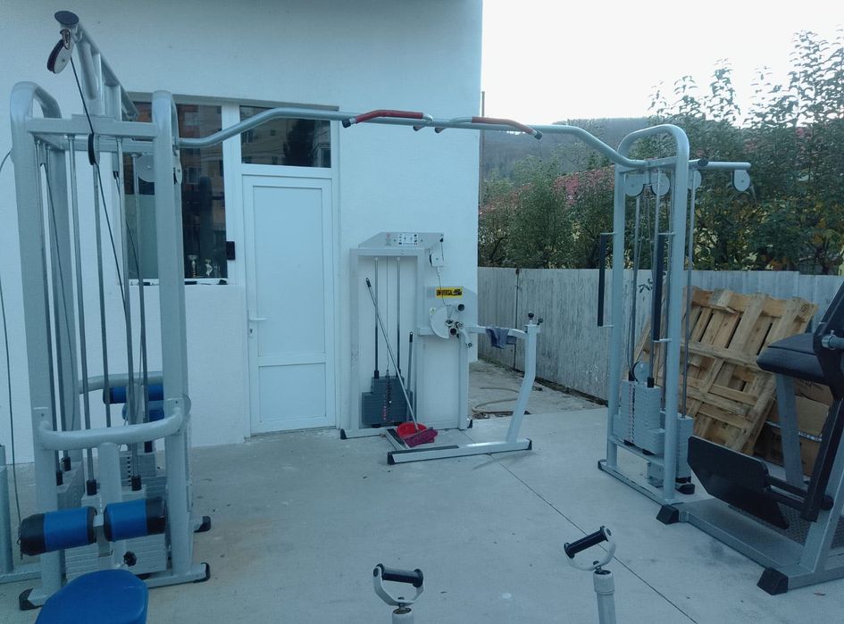 Aparate fitness triceps biceps trapez spate picioare