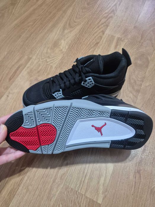 Pantofi sport Jordan 4 black canvas