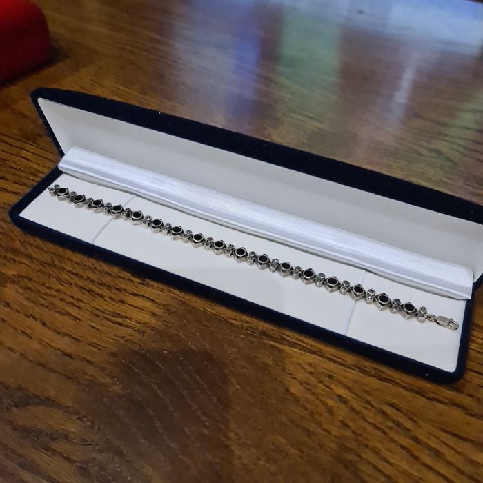 Superba bratara argint 925 vintage,pietre onix,marcasite,stralucitoare