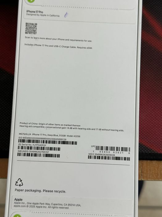 Iphone 17 pro 512 gb