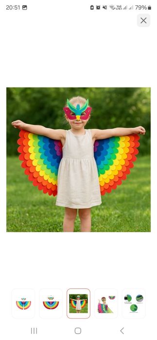 Костюм попугая, Детские крылья с маской