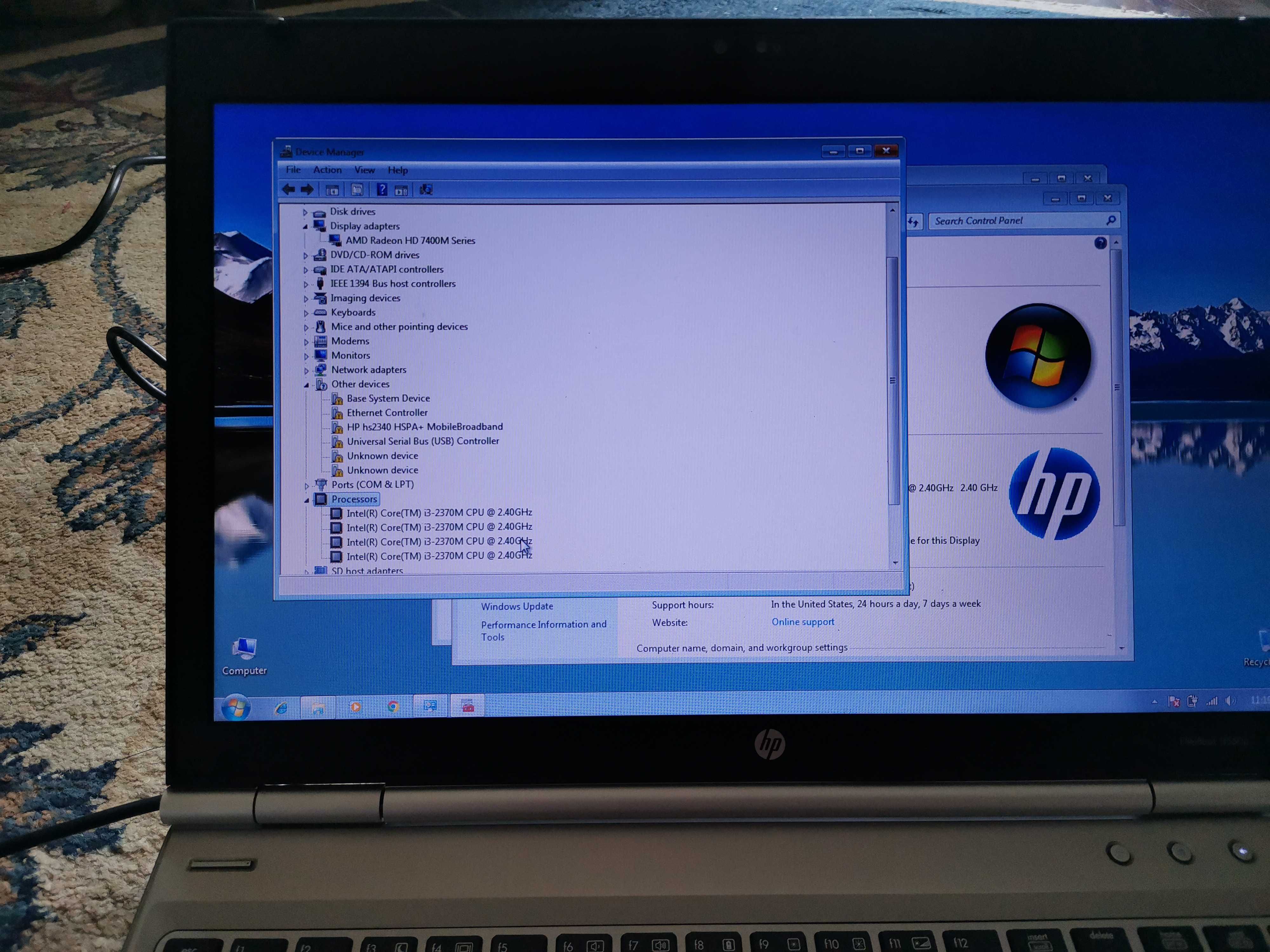 Laptop HP EliteBook 8560p, i3, 4GB Ram, HDD 320GB, Video Dedicat 1GB