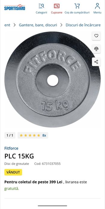 Discuri fitness 15 kg