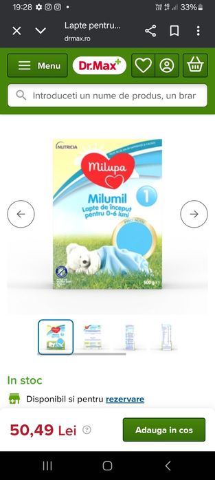 Lapte bebelusi milumil  8 cuti 250 de lei