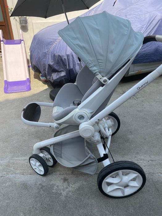 Cărucior copiii . Quincy Moodd  Grey Gravel, alb și gri
