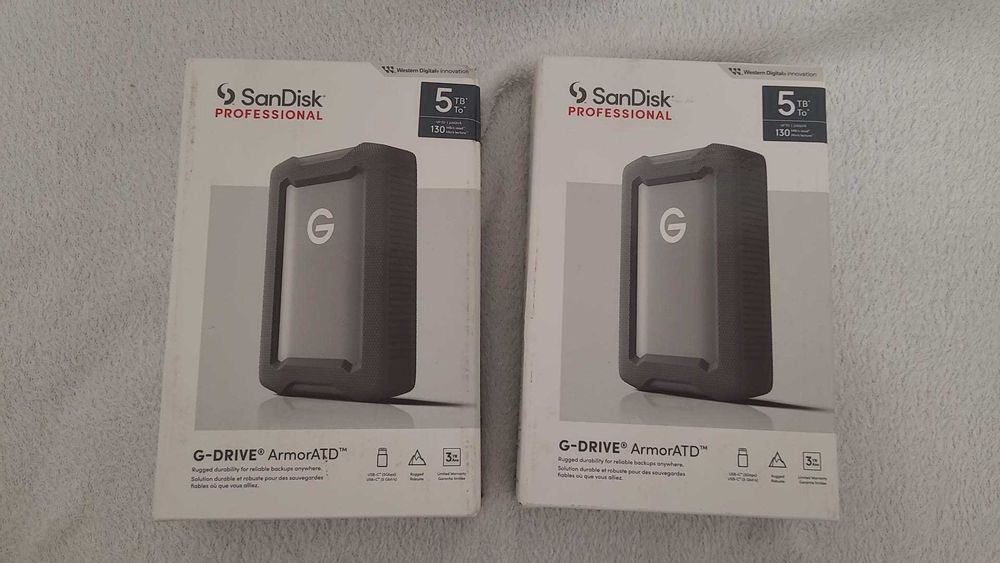 Hard Disk Extern SanDisk G-Drive ArmorATD de 5TB – Nou, Sigilat