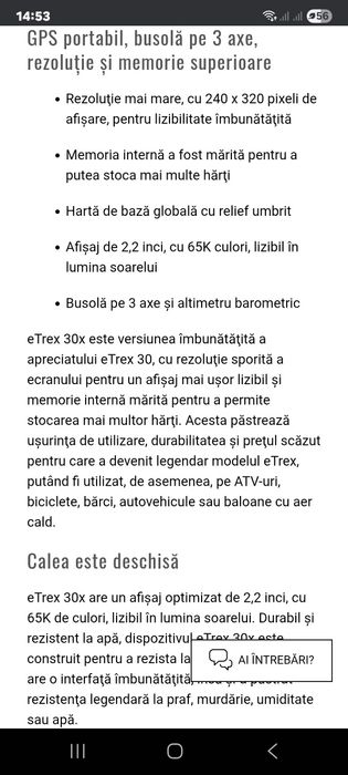 Gps drumetii Garmin Etrex 30x