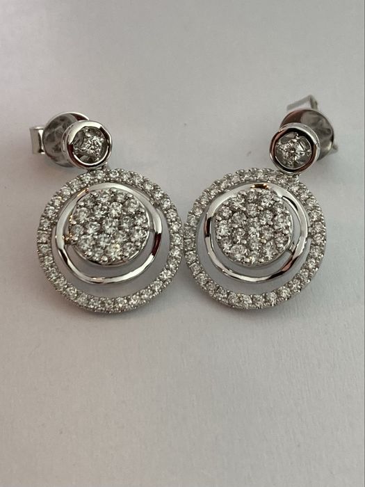 Cercei aur alb 18kt.cu diamante 0.90ct