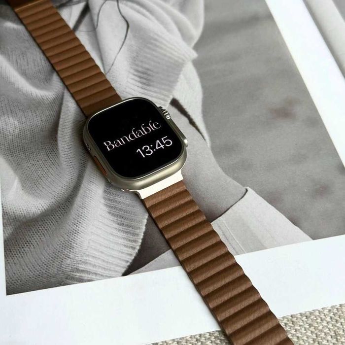 Луксозна кожена каишка с магнит за Apple Watch ULTRA/SE/11/10/9/8/7/6