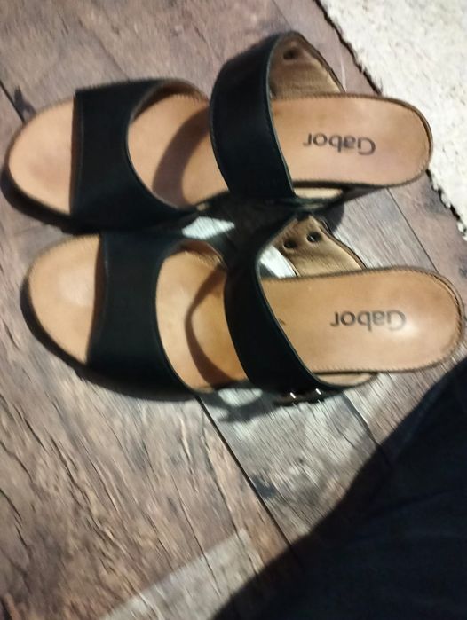 Saboți din piele naturala Gabor