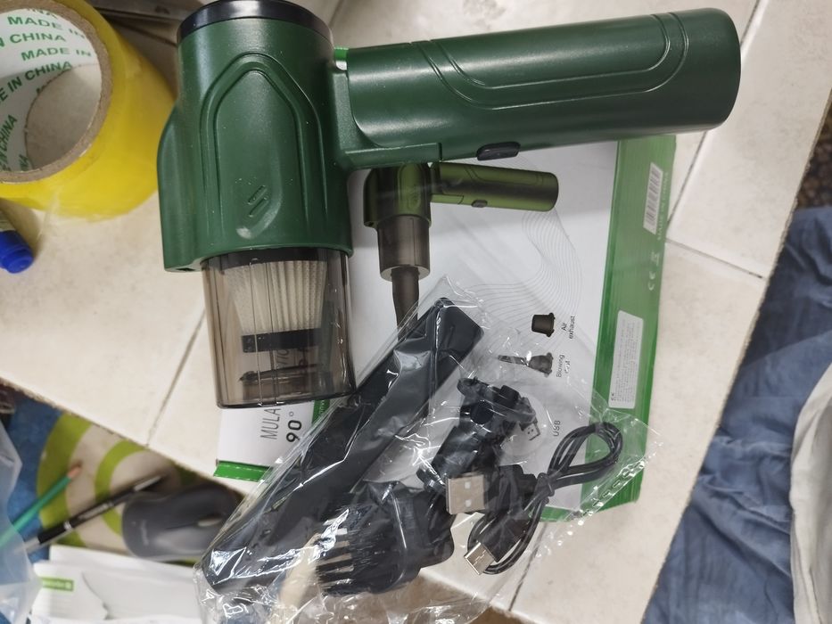 Aspirator auto portabil 2in1 aspira/sufla praf pliabil filtru hepa