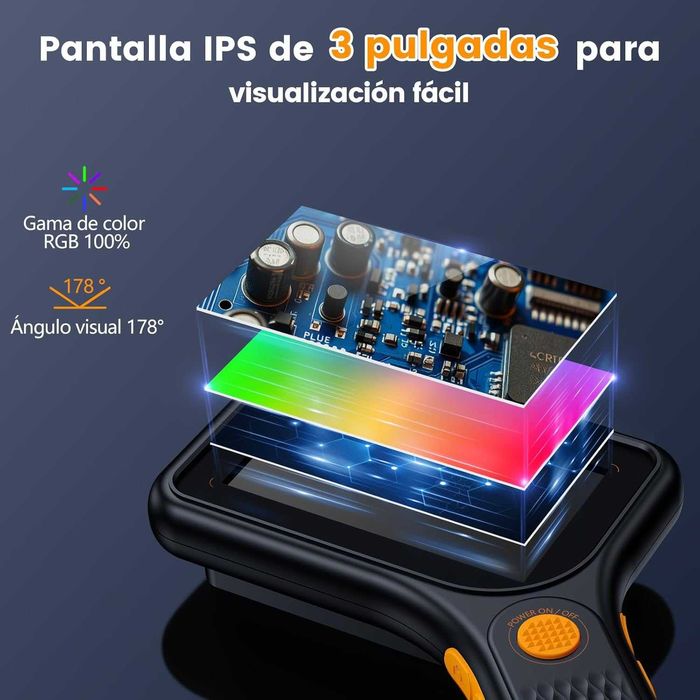 Microscop Digital 3.0 Inch, 500x Zoom/marire, Ecran IPS, USB, 8 LEDs