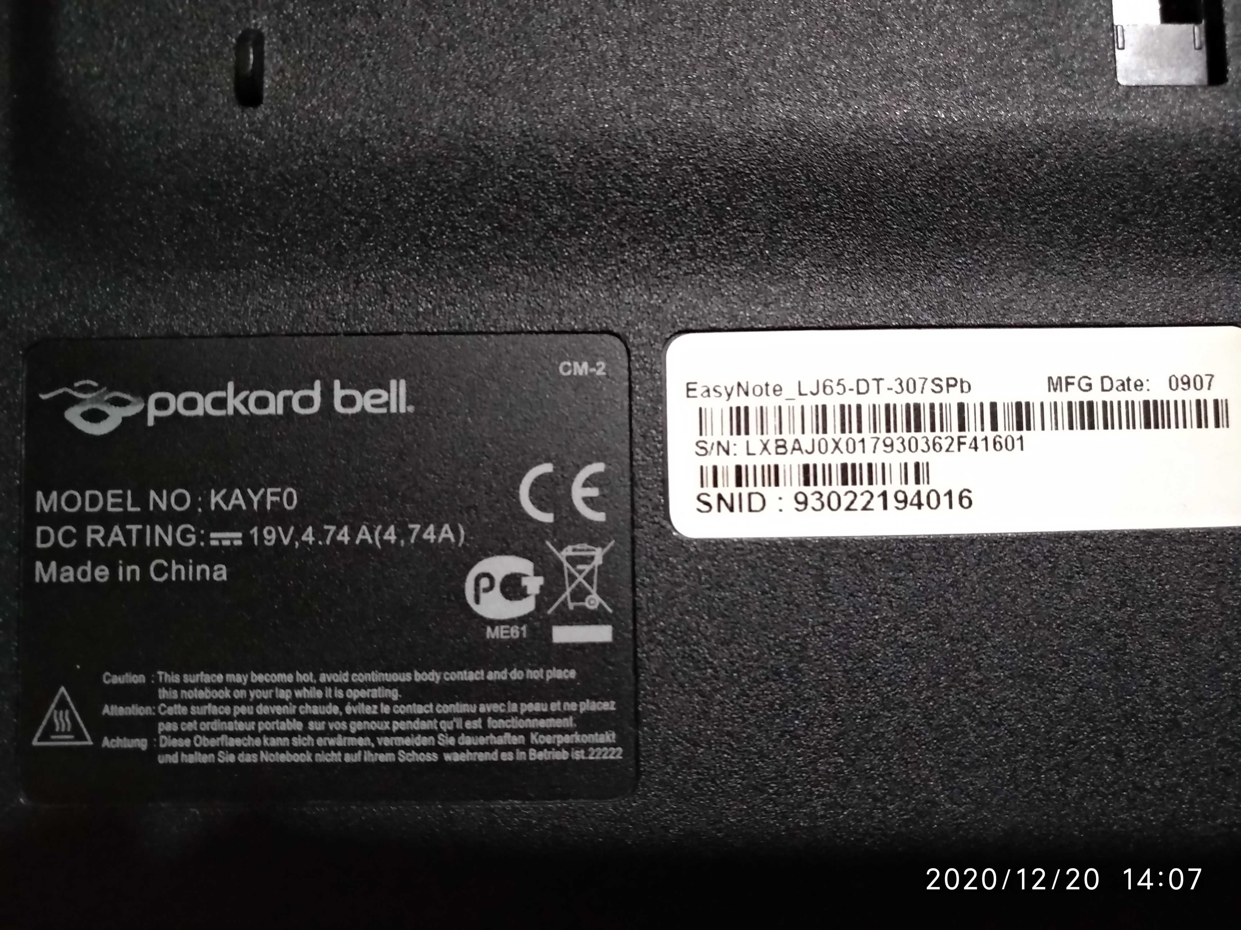 Packard Bell easynote LJ65