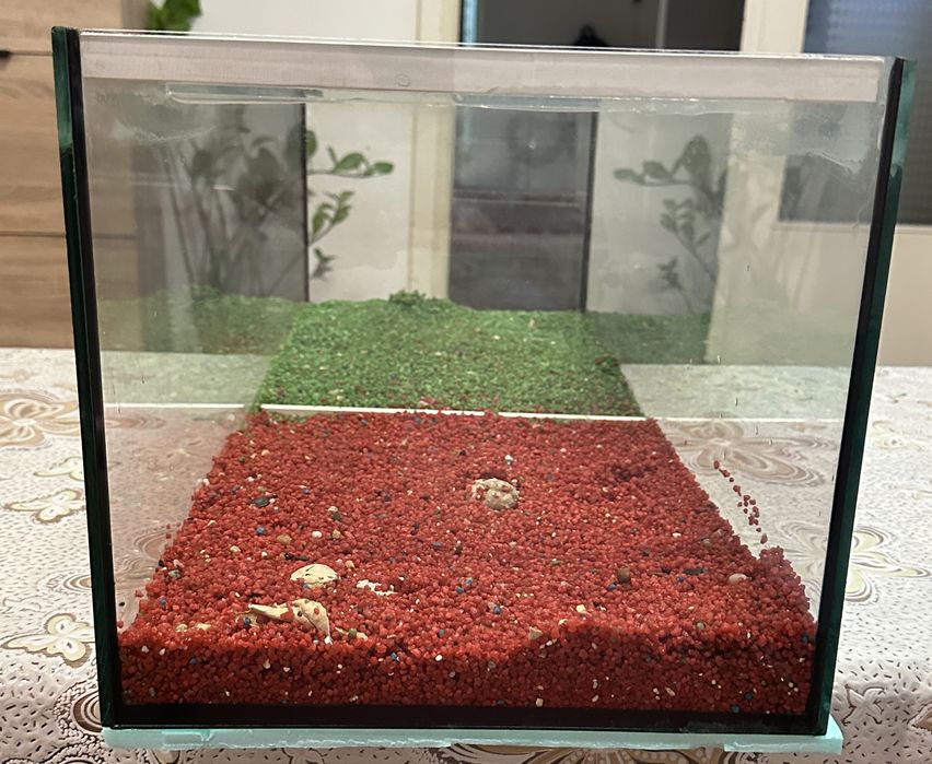 Аквариум 65 л. С грунд към него помпа и нагревател