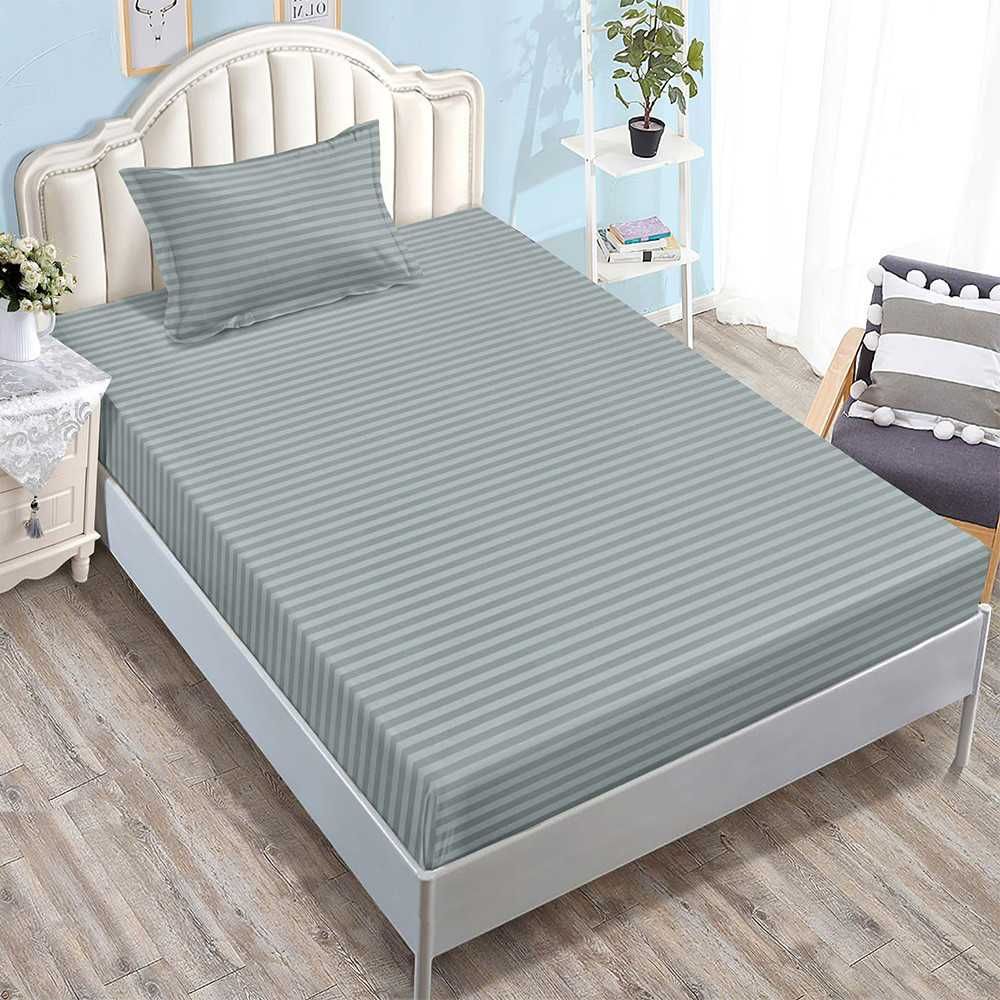 Долен чаршаф с ластик и калъфка (матрак от 80x200 до 90x200), 2 части