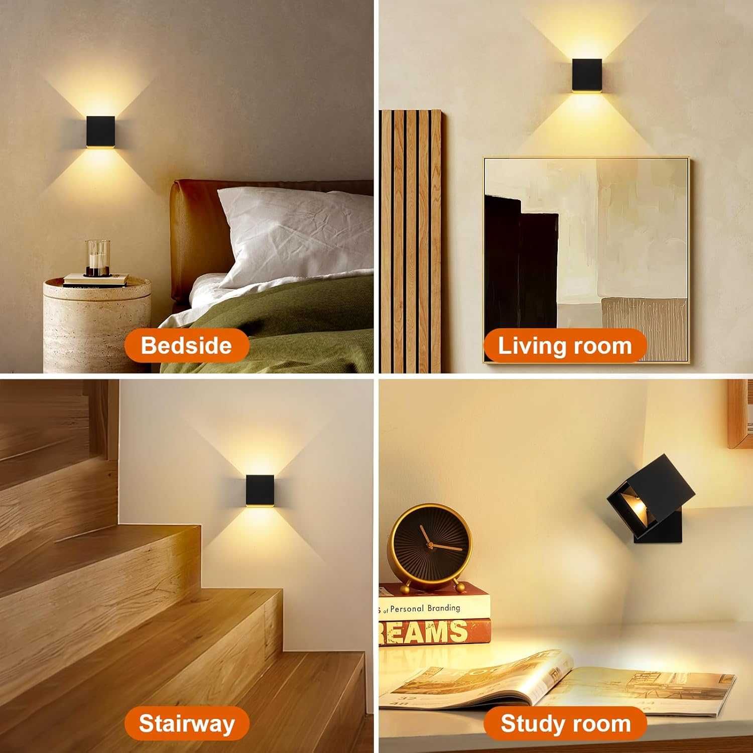 НОВА! Безжапна лампа, RGB, без пробиване, с USB зареждане