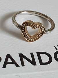 Пандора/Pandora оригинален пръстен с 14к.златно сърце