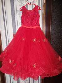 Красный платье 6 до 7 года