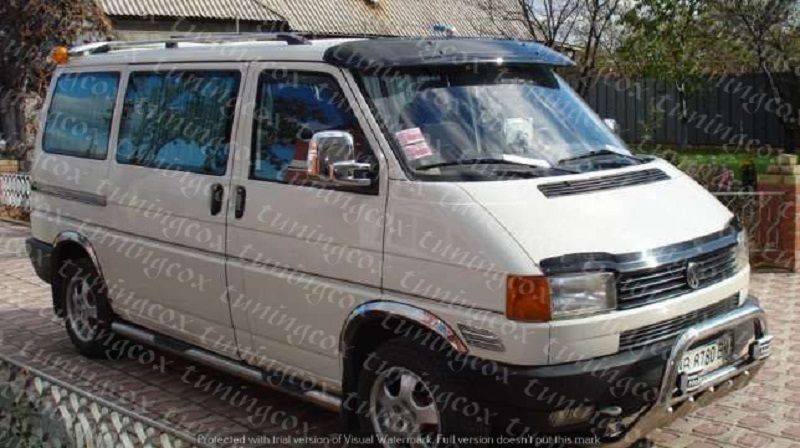 vw t4  inox,manere usi inox, capace oglinzi, deflector cap,husa capota