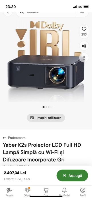 Yaber K2s Proiector LCD Full HD nou. Jbl